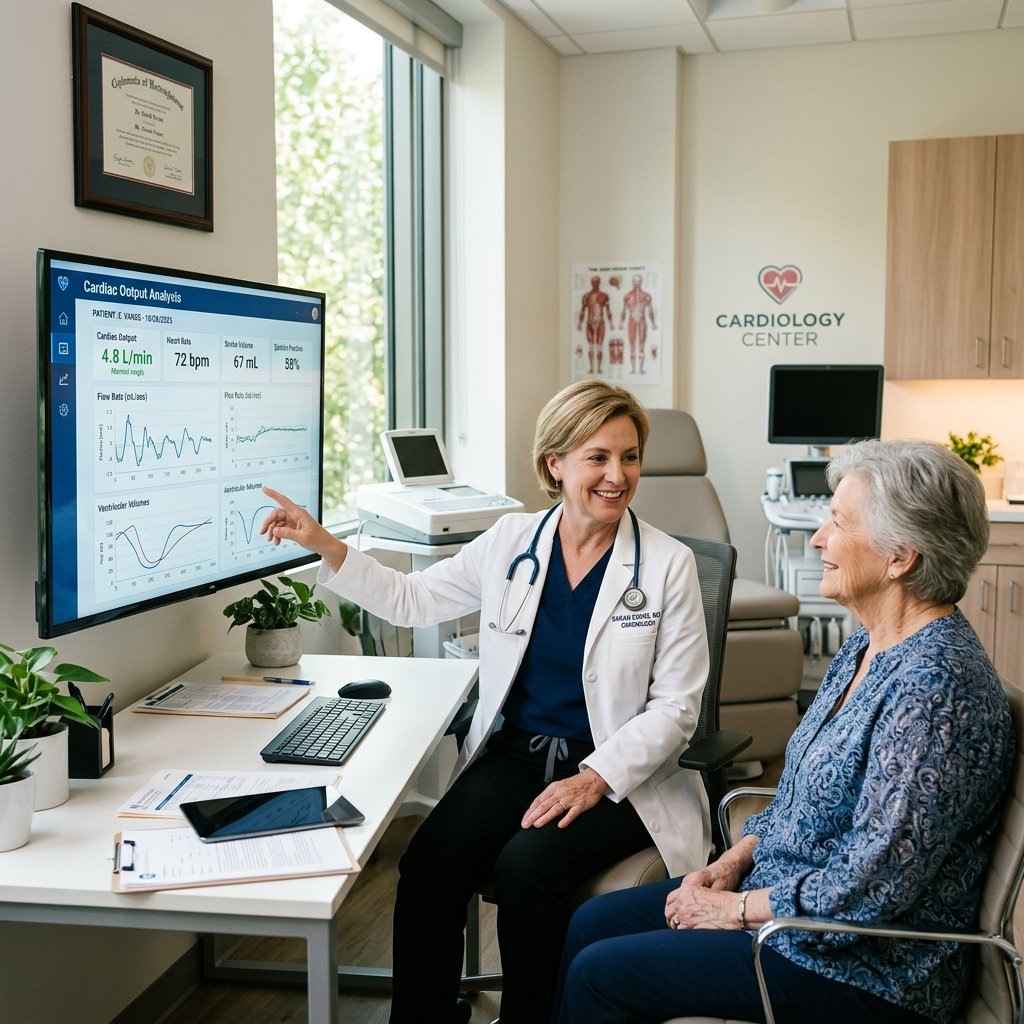 Cardiologist consulting on Heart Failure screen metrics
