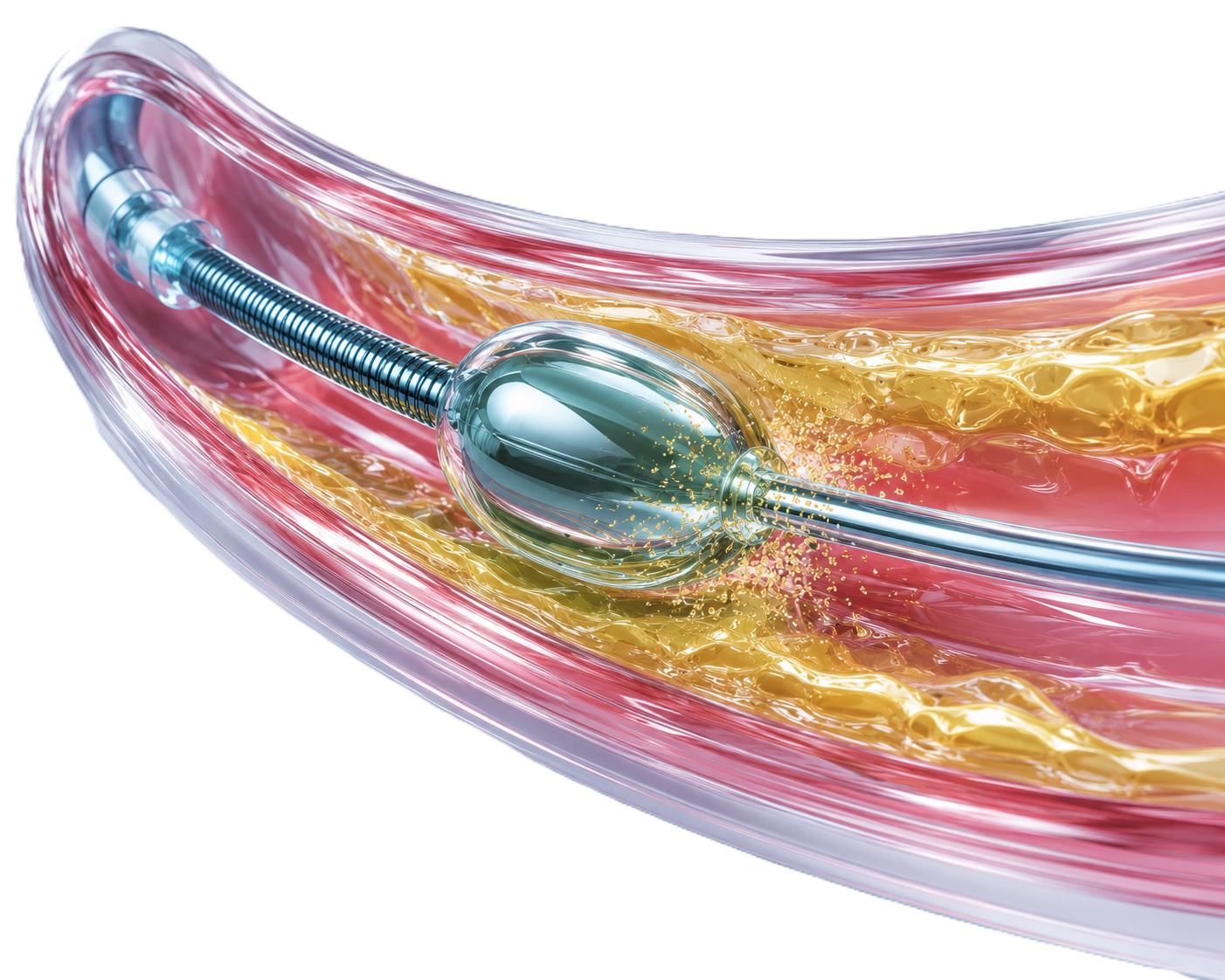 Rotational Atherectomy Burr Drilling Illustration